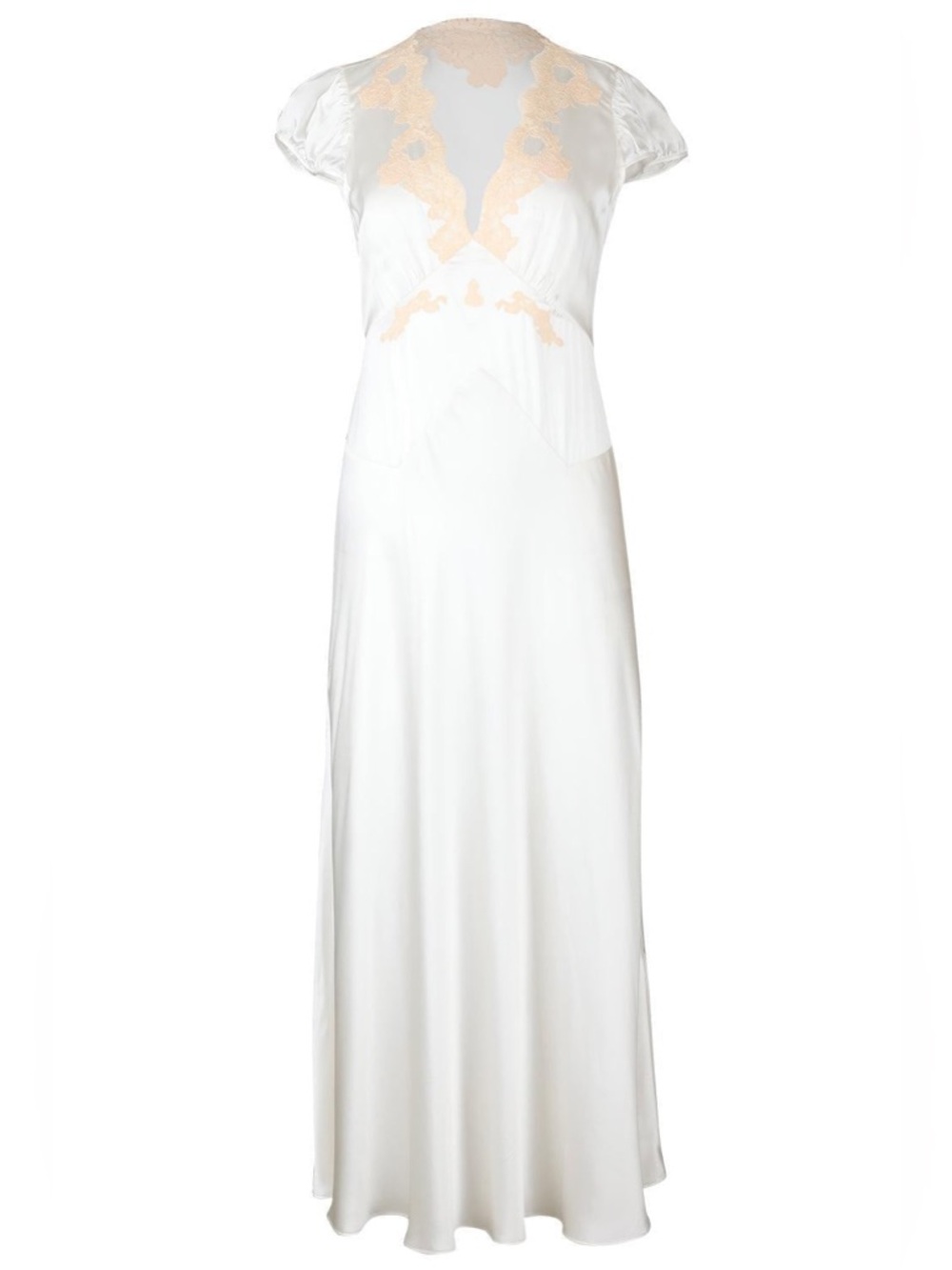 Doen Coraline Cream Lace-Trim Slip maxi Dress